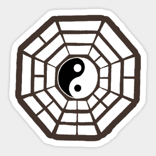 Pakua - Yin Yang and Eight Trigrams (White) Sticker